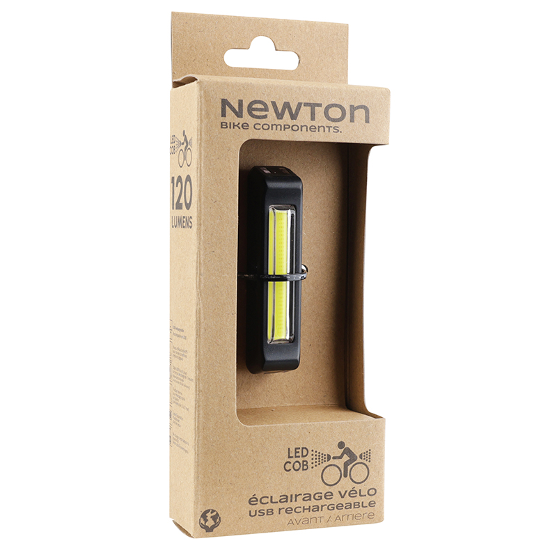 Éclairage vélo-trottinette USB Newton COB LEDs 120 lumens noir (fixe/SOS/clignotant) - vue 5