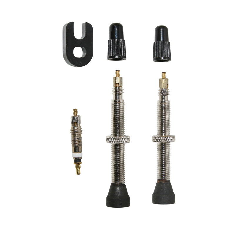 Valve de pneu tubeless Presta P2R coloris titane 45 mm (paire) - vue 2