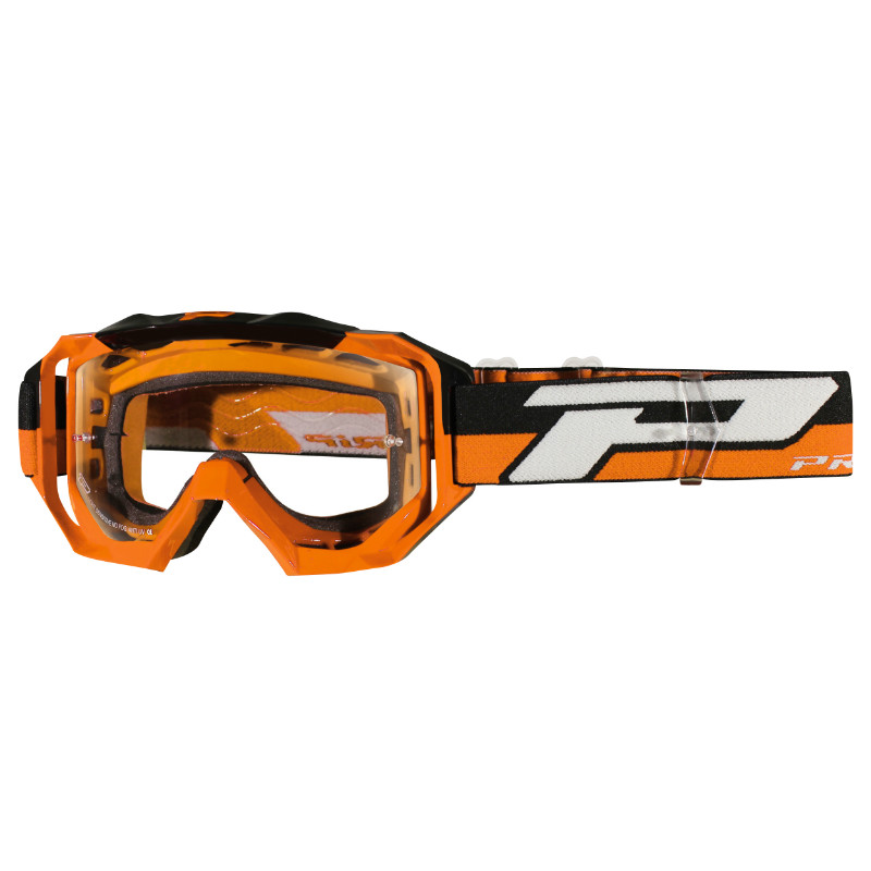 Masque-lunettes cross Progrip 3200 LS Venom orange écran transparent anti-rayures anti-UV anti-buée