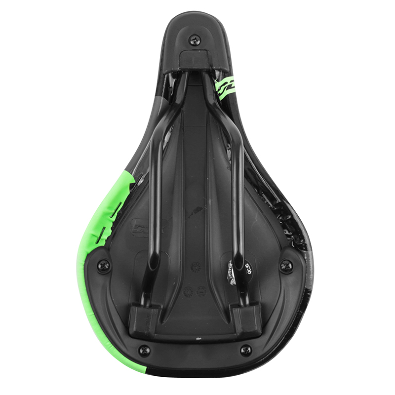 Selle junior Newton Rav noir décoration vert 210x130 mm avec trou central rail acier noir - vue 3