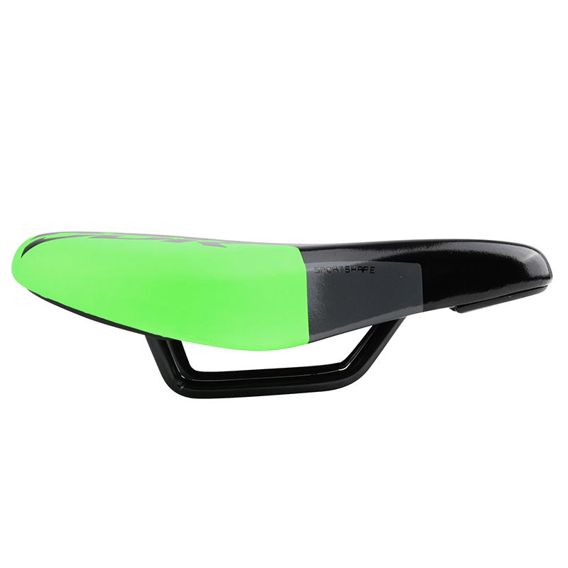 Selle junior Newton Rav noir décoration vert 210x130 mm avec trou central rail acier noir - vue 4