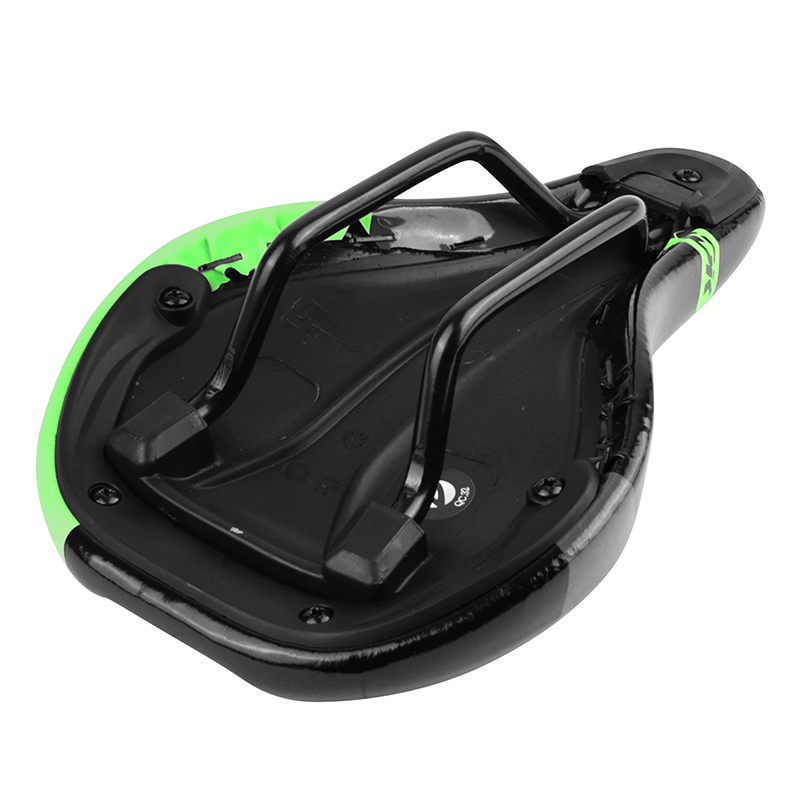 Selle junior Newton Rav noir décoration vert 210x130 mm avec trou central rail acier noir - vue 5