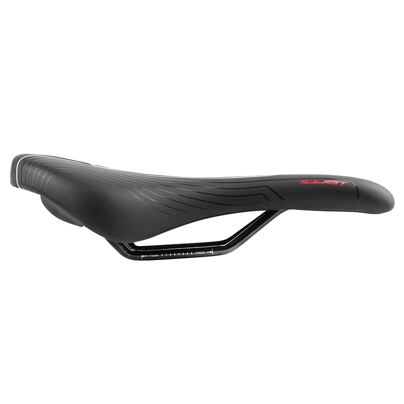 Selle Newton route-VTT Ilictt noir liseré blanc 275x145 mm rail acier - vue 4