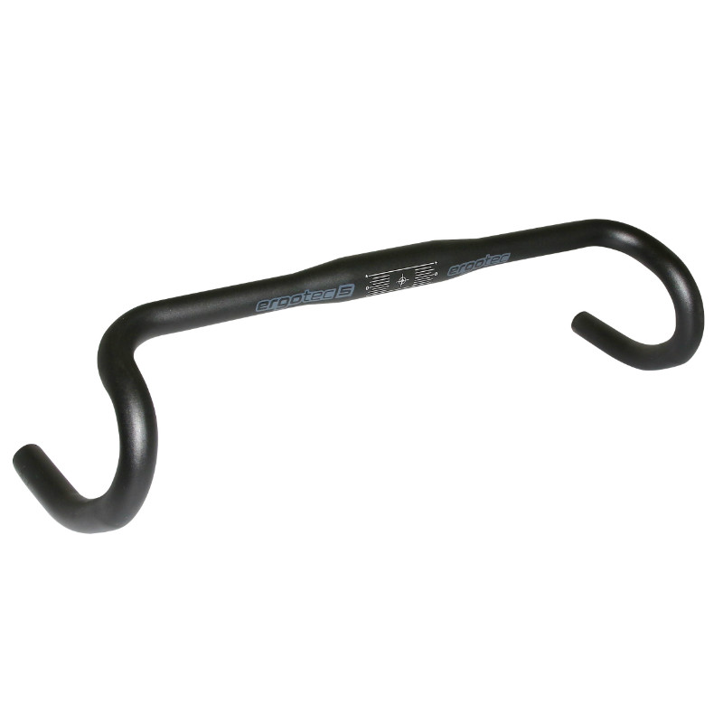 Cintre route Ergotec randonneur aluminium noir Ø31,8 mm L440-510 mm