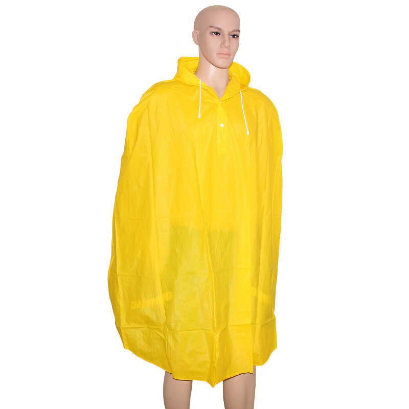 Poncho anti-pluie adulte P2R avec capuche et housse - PVC épais jaune - vue 2