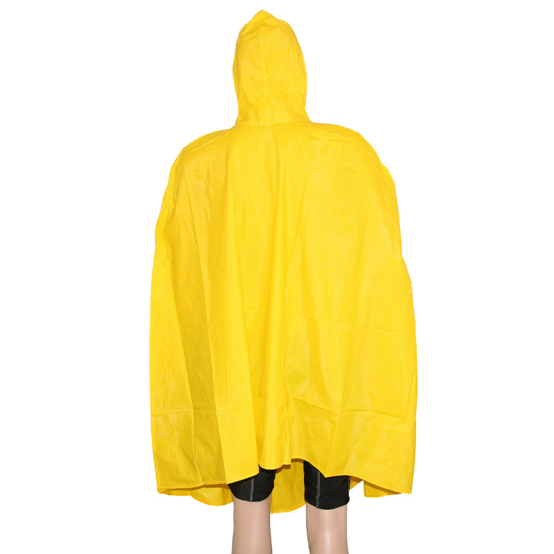 Poncho anti-pluie adulte P2R avec capuche et housse - PVC épais jaune - vue 3