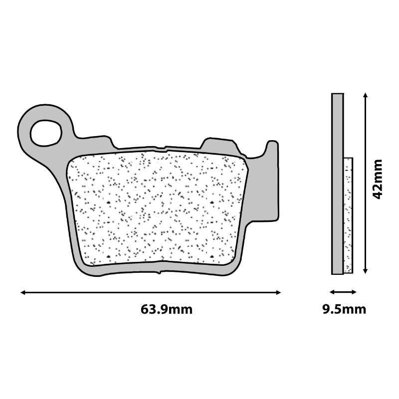 Plaquette de frein CL Brakes pour Husqvarna 125-250-300-450 TE, 510-570 SMR et KTM 125-250-300-400-535 EXC, Stark Future Varg EX 2025+ (1108 x59 cross metal fritté) - vue 2