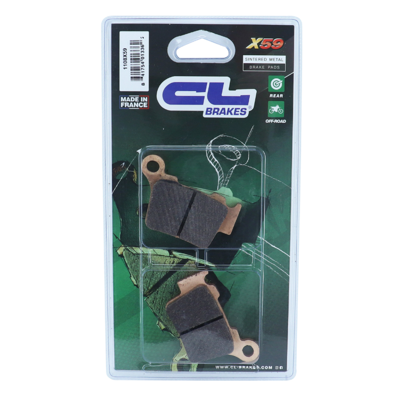 Plaquette de frein CL Brakes pour Husqvarna 125-250-300-450 TE, 510-570 SMR et KTM 125-250-300-400-535 EXC, Stark Future Varg EX 2025+ (1108 x59 cross metal fritté) - vue 3