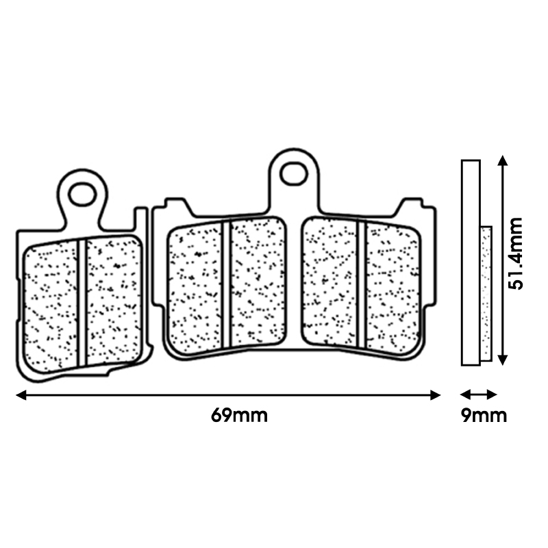 Plaquettes de frein CL Brakes Honda VFR 1200 2010+ avant (2 jeux - 1216 XBK5 sport métal fritté) - vue 2