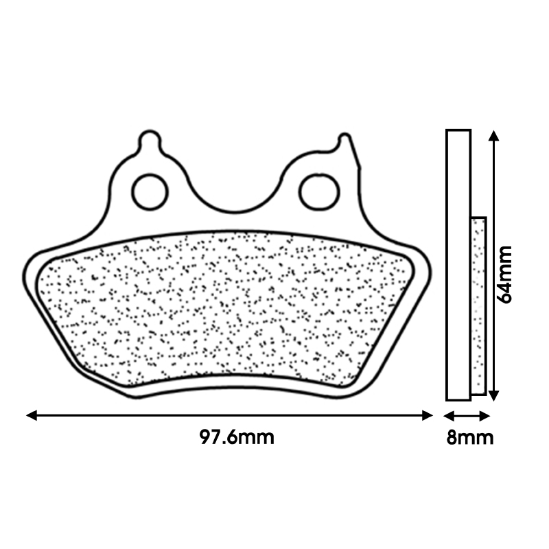 Plaquette de frein CL Brakes pour Harley-Davidson 1450 Softail 2006+2007, 1584 Fat-Boy 2007, 1584 Softail 2007+ arrière (1237 RX3 Touring métal fritté) - vue 2