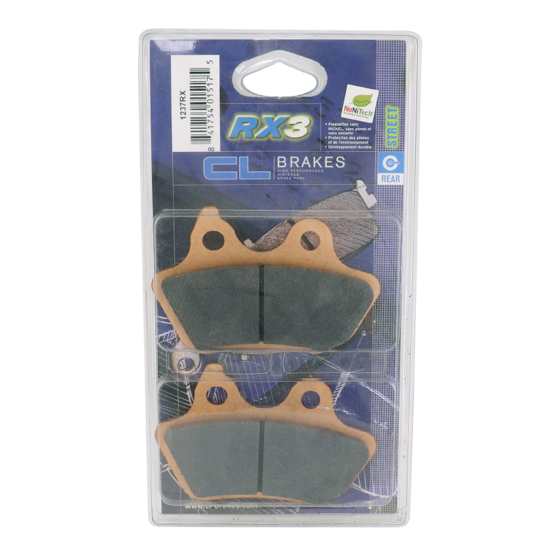 Plaquette de frein CL Brakes pour Harley-Davidson 1450 Softail 2006+2007, 1584 Fat-Boy 2007, 1584 Softail 2007+ arrière (1237 RX3 Touring métal fritté) - vue 3