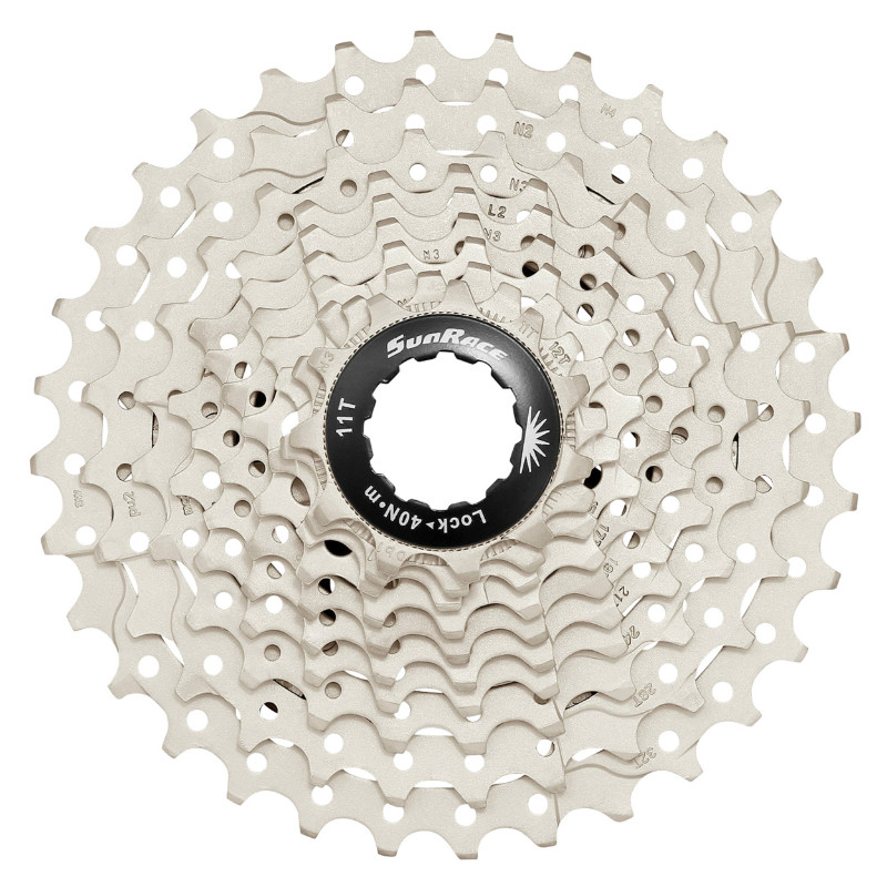 Cassette Sunrace RS1 10 vitesses 11-28 Shimano 105 argentée