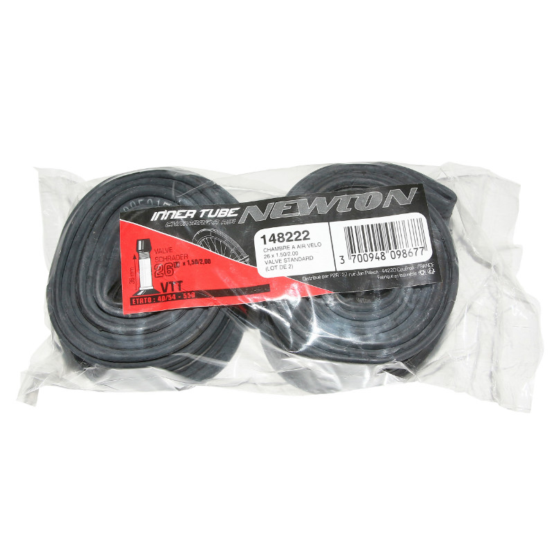 Chambre à air vélo 26 x 1.50-2.00 Newton valve standard lot de 2 - vue 2