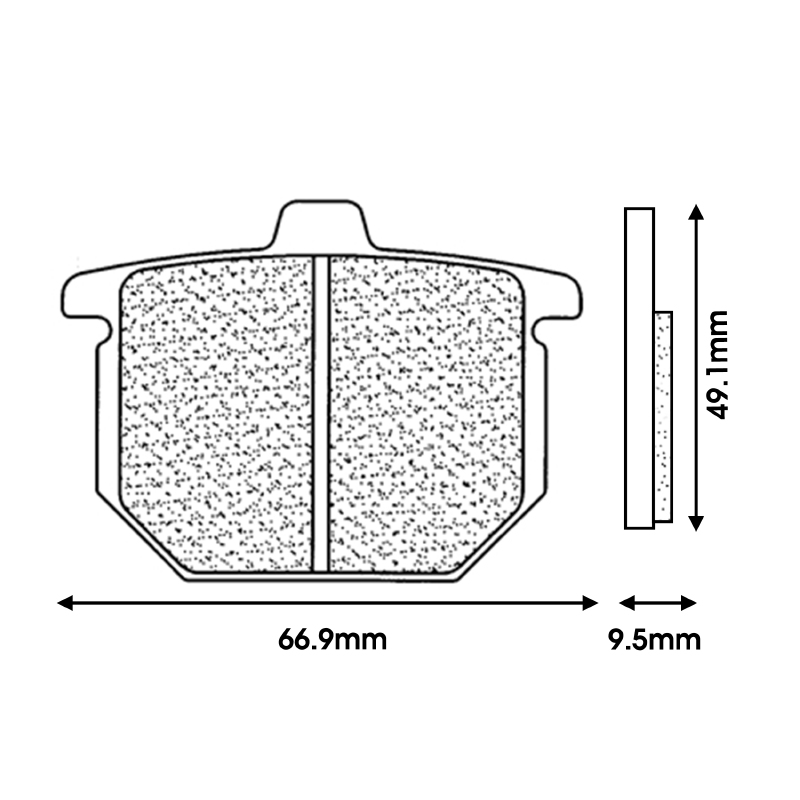 Plaquette de frein CL Brakes 2814 A3+ Touring métal fritté Honda CB 400 N / CX 400-500 / GL 400 / CBX 1000 / CB 750 F / CB 900 F / Goldwing 1000 1978+ - vue 2