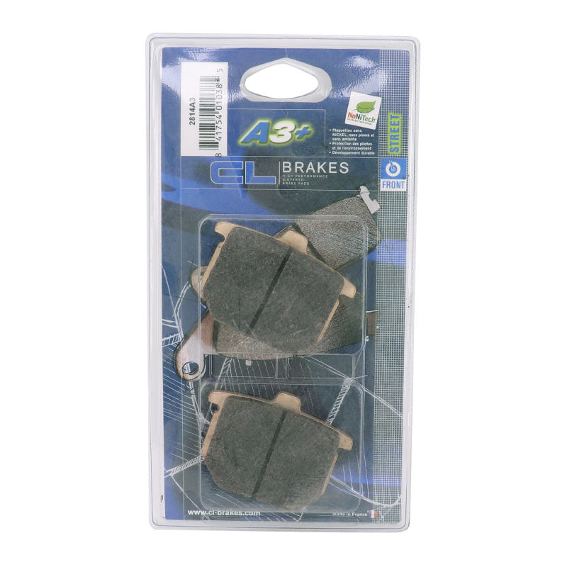 Plaquette de frein CL Brakes 2814 A3+ Touring métal fritté Honda CB 400 N / CX 400-500 / GL 400 / CBX 1000 / CB 750 F / CB 900 F / Goldwing 1000 1978+ - vue 3