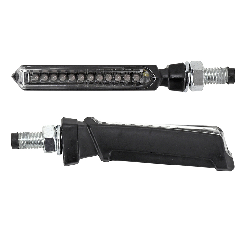Clignotant séquentiel AVOC Fuji 12 LEDs ABS transparent-noir - Paire (L 79 mm - H 11 mm - l 18 mm)