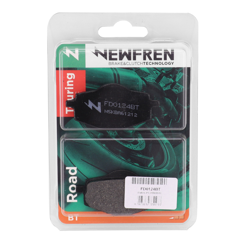 Plaquette de frein Newfren pour yamaha 50 TZR 1992+2003 ar, 125 TDR 1993+ av-ar, 125 DT r 1988+2003 av-ar - MBK 50 x-power 1992+2003 ar (l 71MM - h 36MM - p 9.2MM) (FD0124BT) (touring organique) - vue 3