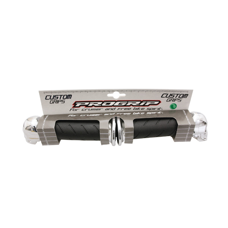 Revêtement poignée Progrip 862 closed end noir-chrome 140 mm (paire) - vue 3