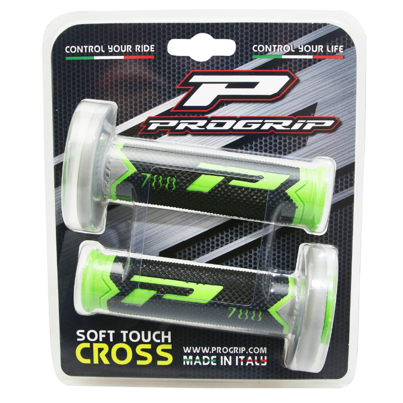 Revêtement de poignée Progrip 788 triple densité vert-noir-gris closed end 115 mm (paire) - vue 2