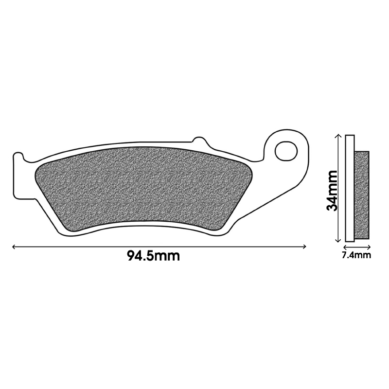 Plaquette de frein NEWFREN FD0193SD (frittée) - Gas Gas 300 EC 2000+2010 / Honda 125 CRF-F 2014+2020 / Honda 450 CRF-X 2005+ / Suzuki 450 RMX 2010+2017 / Yamaha 250 WR-F 2001+2016 AV - vue 2