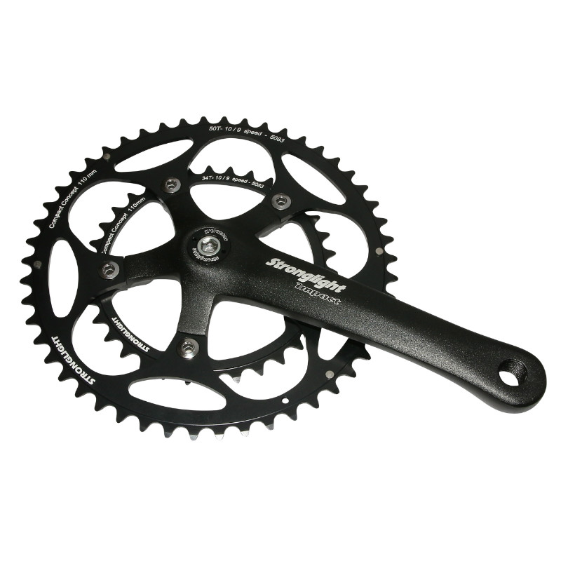 Pédalier route Stronglight 9-10V Impact noir 170 mm 50-34 compatible 8V axe carré 107 mm - vue 2