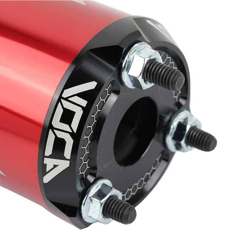 Pot 50 a boite voca chromed pour minarelli 50 AM6, beta 50 RR 1999+2011-RIEJU 50 MRT, SMX, RMX, rr-peugeot 50 XPS, XP6-MBK 50 x-limit-yamaha 50 DTR (passage bas - silencieux alu rouge) - vue 3