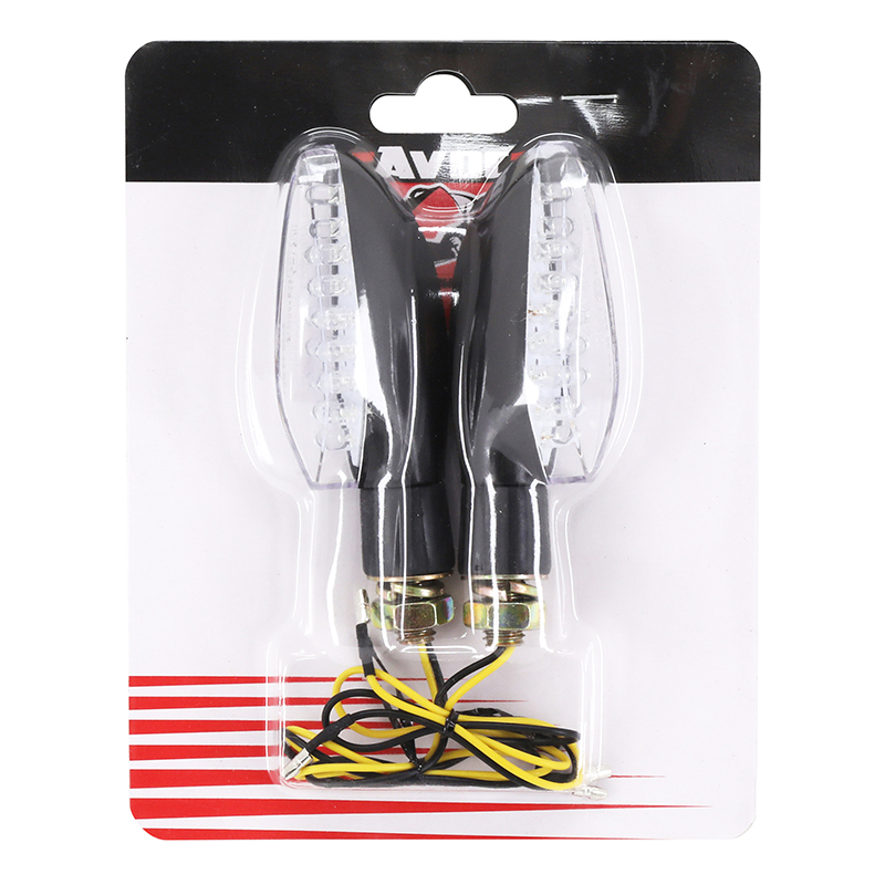 Clignotant moto Avoc hiro 18 leds base ABS transparent-noir (l 99MM - h 30MM - l 40MM) (homologue ce) (paire) - vue 3