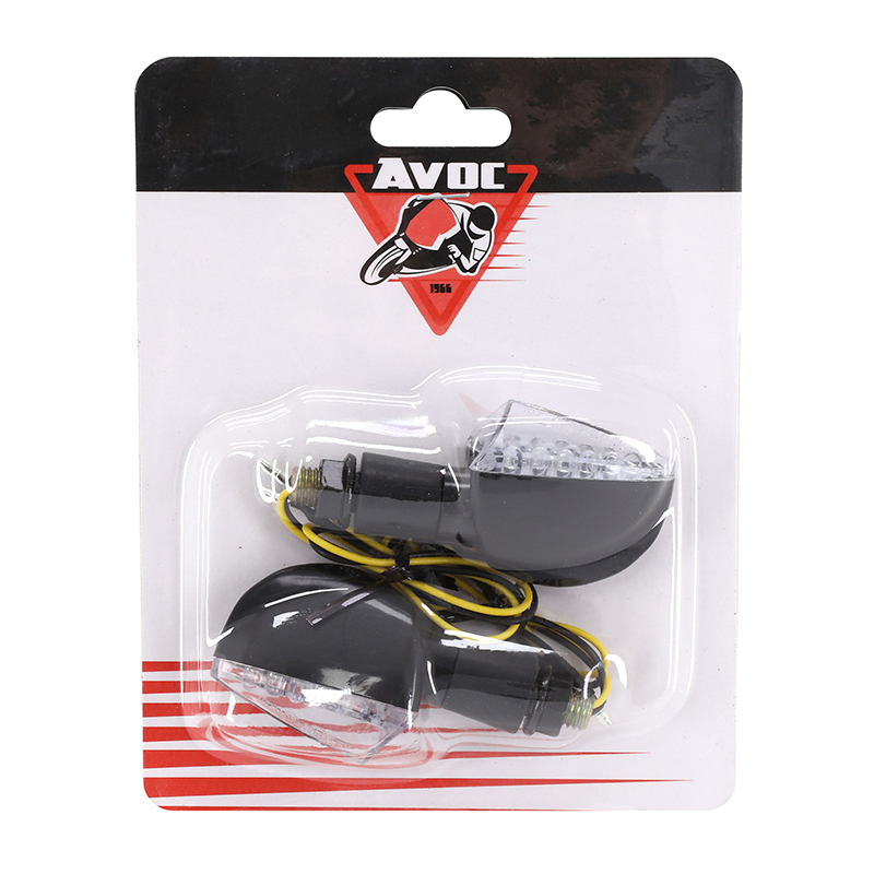 Clignotant moto Avoc hino 17 leds base ABS transparent-noir 17 leds (l 58MM - h 28MM - l 45MM) (homologue ece) (paire) - vue 3
