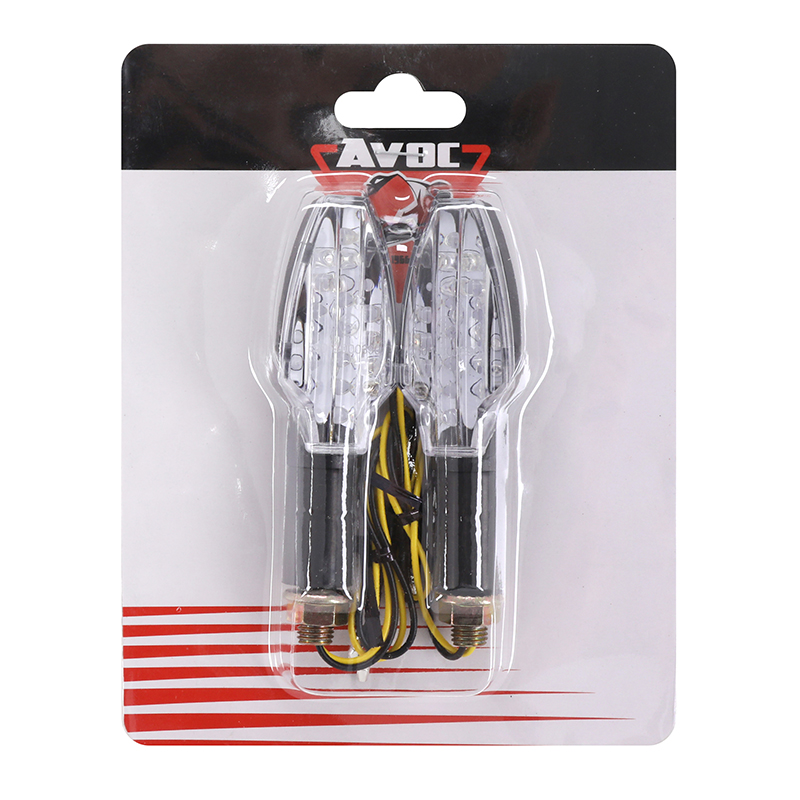 Clignotant moto AVOC Fuka 15 LEDs base ABS transparent-noir (L 95 mm - H 30 mm - l 30 mm) homologué ECE (paire) - vue 3