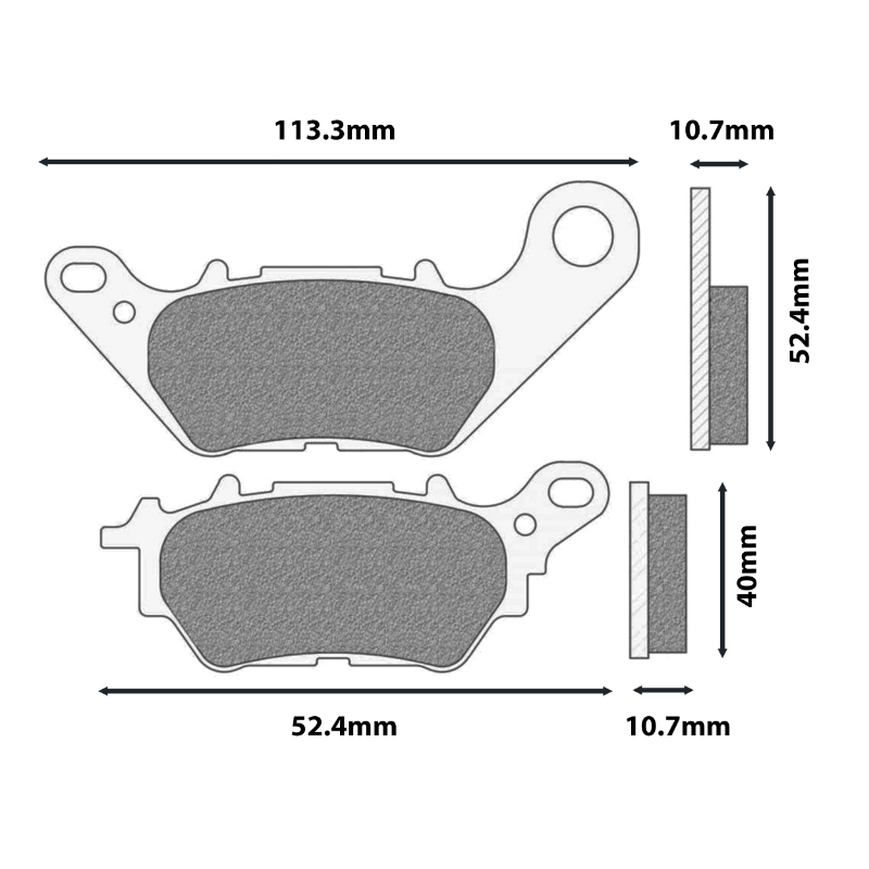 Plaquette de frein NEWFREN FD0516TS métal fritté - vue 2