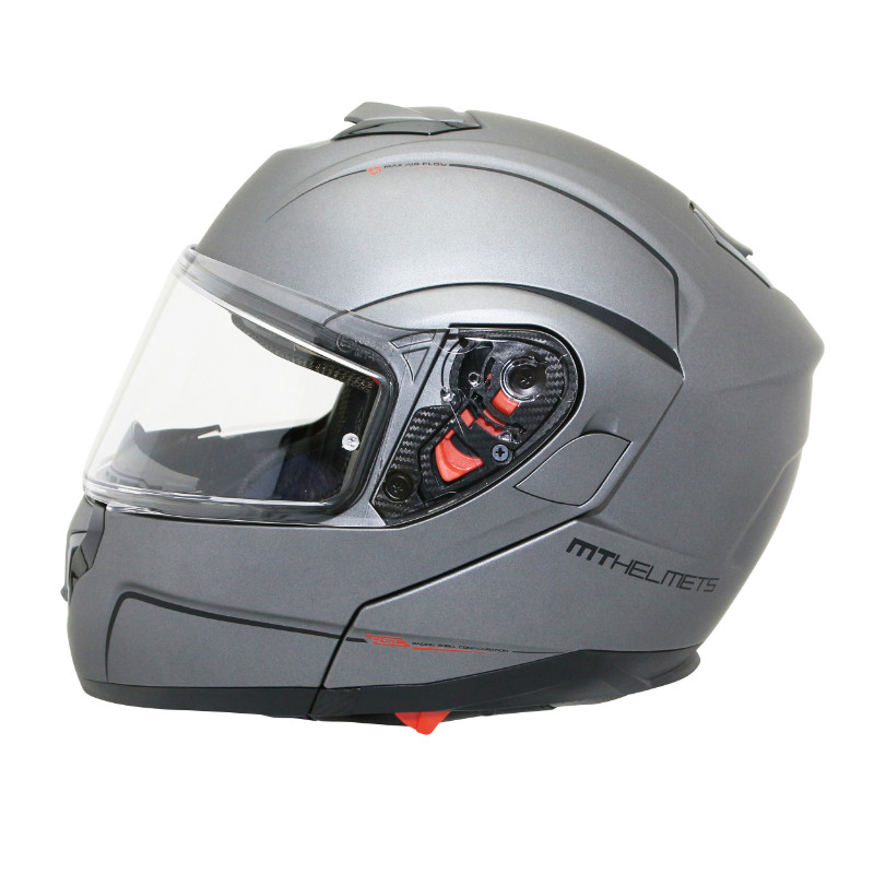 Casque modulable MT Helmets Atom SV double écrans uni titane mat XS - vue 3