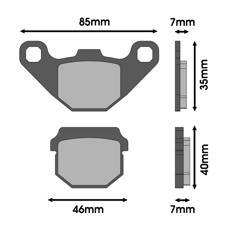 Plaquette de frein Malossi sport pour peugeot 50 kisbee 4T, TKR av, trekker av, speedfight av, buxy av, elyseo av (hengtong) - keeway 50 hurricane av - TGB 50 city 2T-4T - vent 50 derapage 2019+ - vue 2