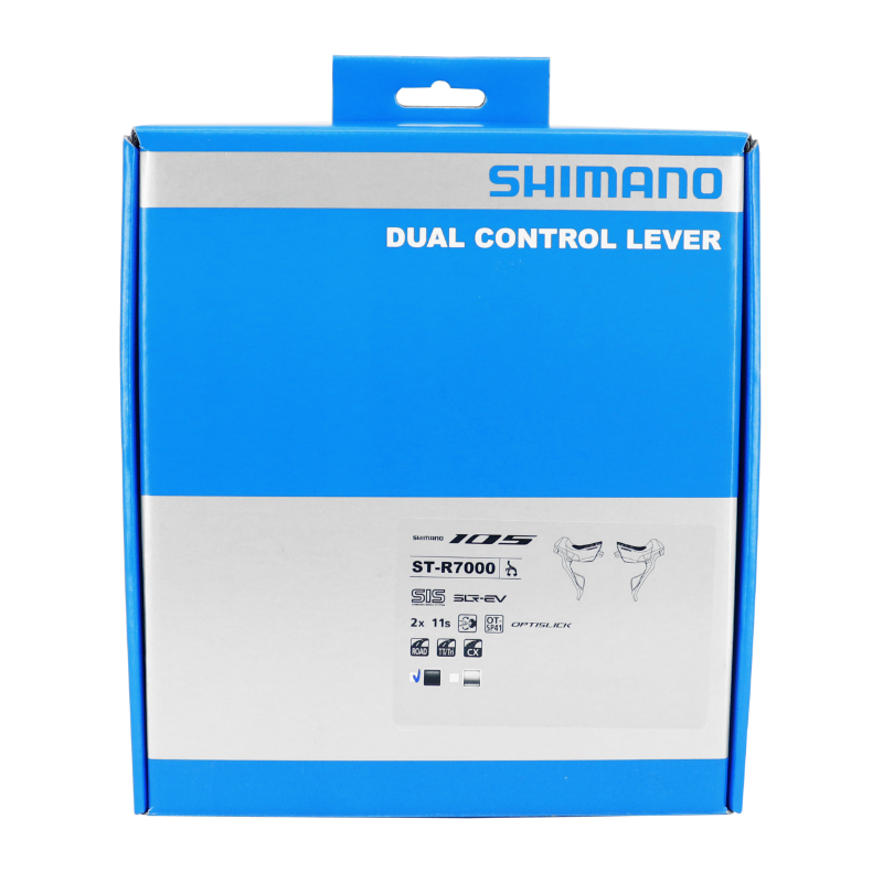 Ensemble leviers-manettes route Shimano 105 R7000 11V double noir (paire) - vue 2