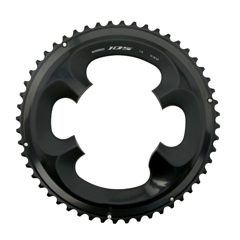 Plateau route 4BRA d.110 pour Shimano 105 R7000 origine 52DTS exterieur 11V. noir
