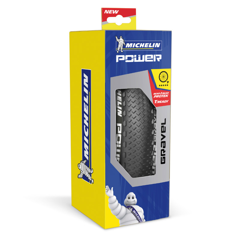 Pneu gravel 700 x 35 Michelin Power Gravel noir tubeless ready TS - vue 3