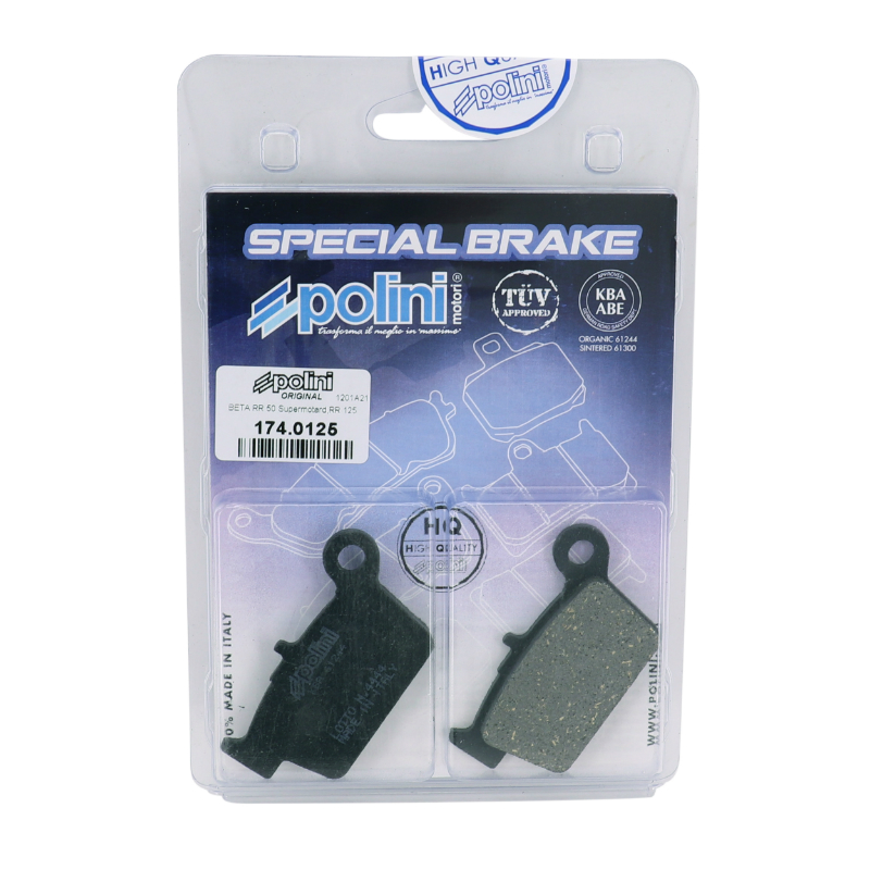 Plaquette de frein Polini pour beta 50 RR enduro ar, 50 motard alu AM6 ar (l 66MM - h 37MM - p 7.6MM) (174.0125) (original) - vue 3