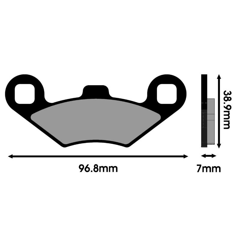 Plaquette de frein Polini pour Peugeot 400 Metropolis 2014-2016 avant-arrière - vue 2