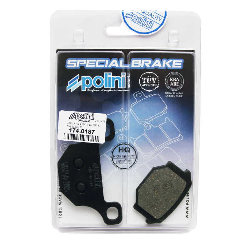 Plaquette de frein Polini pour rieju 50 MRT av, 50 supermotard av - gilera 50 stalker av (l 88.15MM - 56.1MM - h 49.1MM - 36.1MM - p 7.8MM - 10.2MM) (174.0187) (original) - vue 3