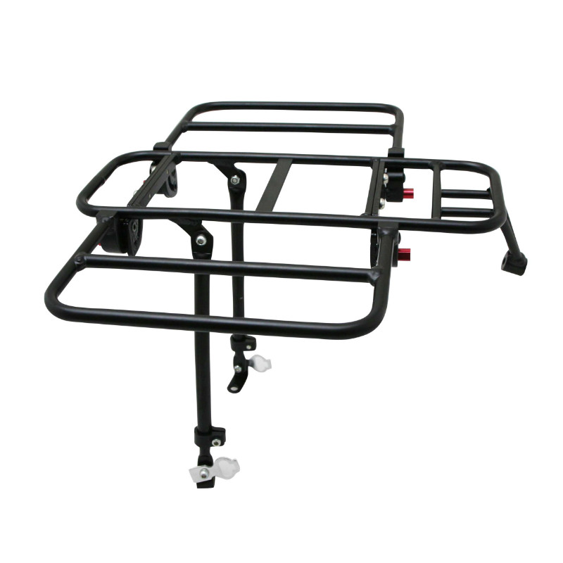 Porte-bagage vélo avant plateforme P2R pliable sur les côtés aluminium noir mat 29''-26'' fixation sur tasseau V-brake - vue 3