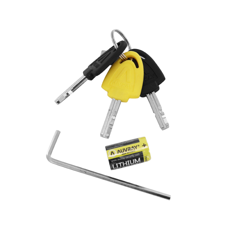 Antivol bloque disque Auvray B-Lock 10 avec alarme sonore diam 10 mm jaune (classe SRA) - vue 3