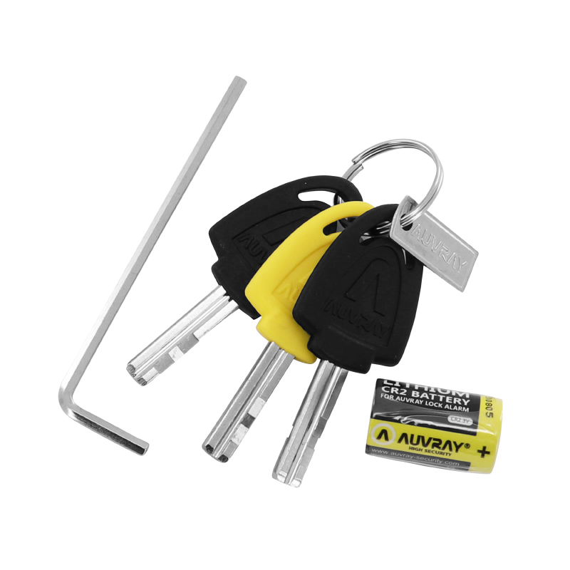 Antivol bloque disque Auvray B-Lock avec alarme sonore diam 6 mm jaune - vue 3