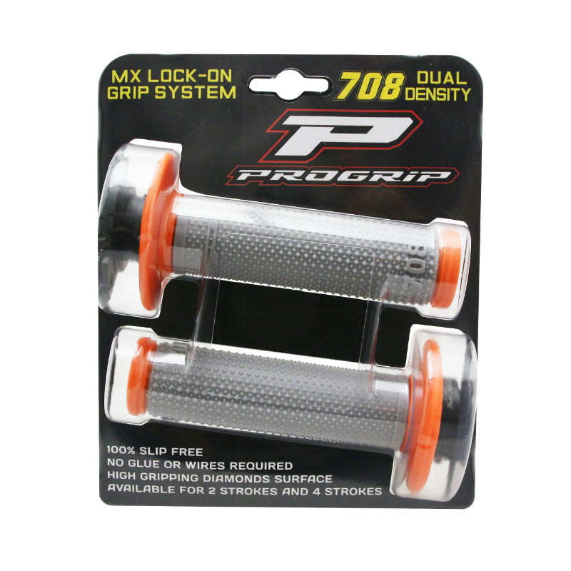 Revêtement de poignée Progrip 708 double densité gris-orange closed end 115 mm - vue 3