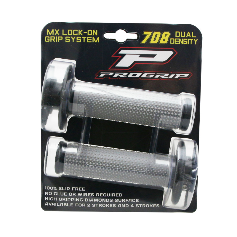 Revêtement poignée Progrip 708 double densité gris-noir 115 mm closed end (paire) - vue 3