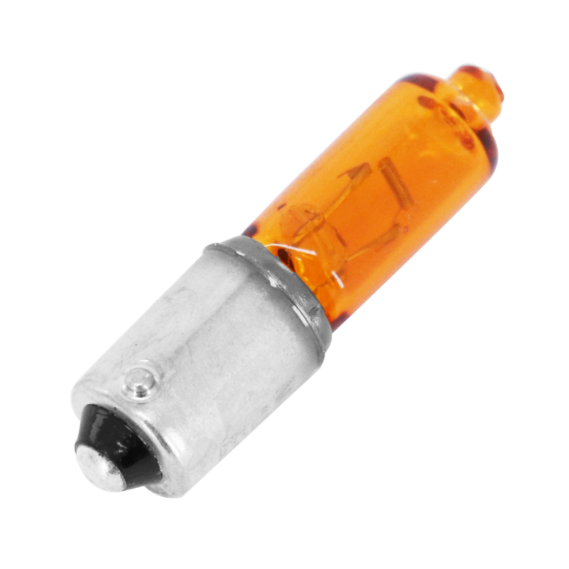 Ampoule halogène miniature H21W 12V 21W culot BAY9S témoin ergots décalés 120° orange clignotant P2R (boîte de 10) - vue 2