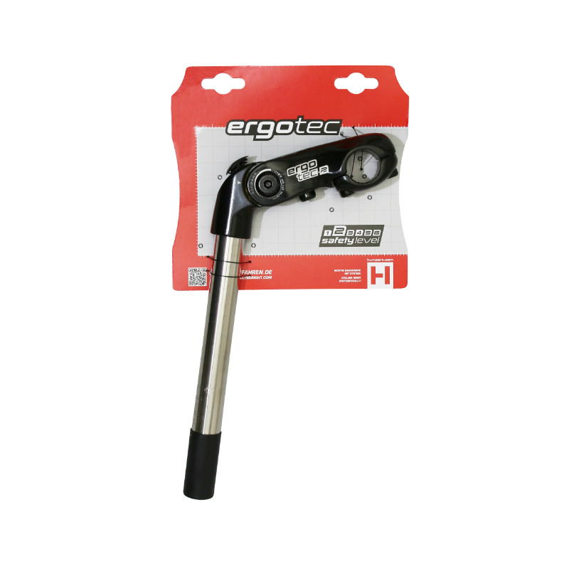 POTENCE CITY A PLONGEUR ERGOTEC KOBRA VARIO REGLABLE 22.2mm POUR CINTRE 25.4mm L 90mm NOIR (plongeur 230mm) - vue 2