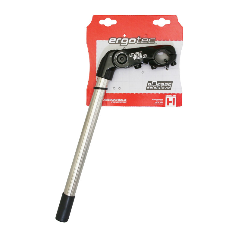 POTENCE CITY A PLONGEUR ERGOTEC KOBRA VARIO REGLABLE 22.2mm POUR CINTRE 25.4mm L 90mm NOIR (plongeur 300mm) - vue 2