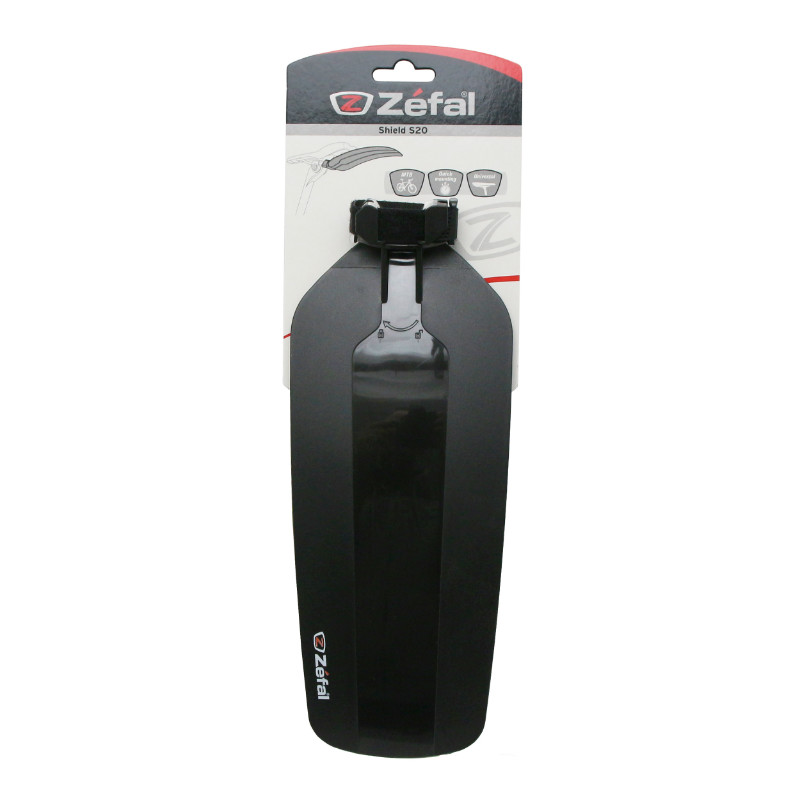 Garde-boue VTT arrière Zefal Shield S20 26-29" noir fixation rail de selle - vue 2