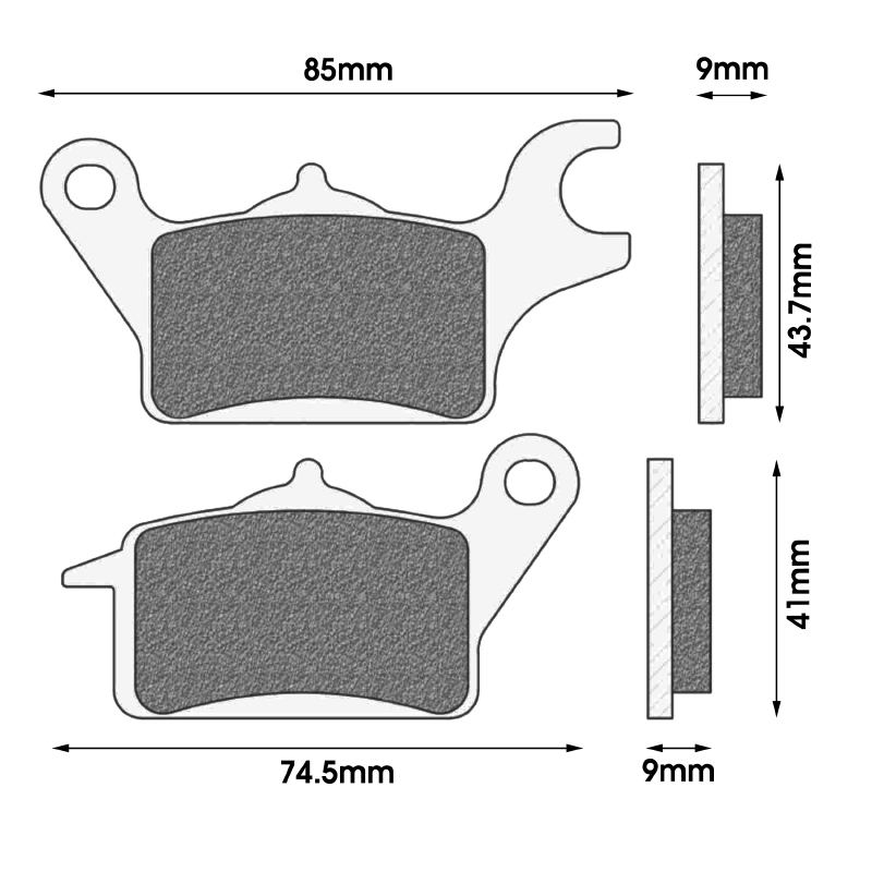 Plaquette de frein Newfren organique FD0517BE Yamaha 125 Tricity 2014+ / 150 Tricity 2016+ / 300 Tricity 2020+ / MBK 125 Tryptik 2014+ avant - vue 2