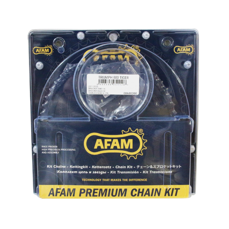 Kit chaîne AFAM Triumph Tiger 800 2011-2019 525 16X50 - vue 2
