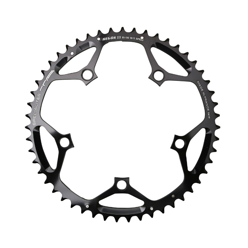 Plateau route 5BRA d.130 ta hegoa 51DTS exterieur noir alu 7075 type shimano 10-11V.